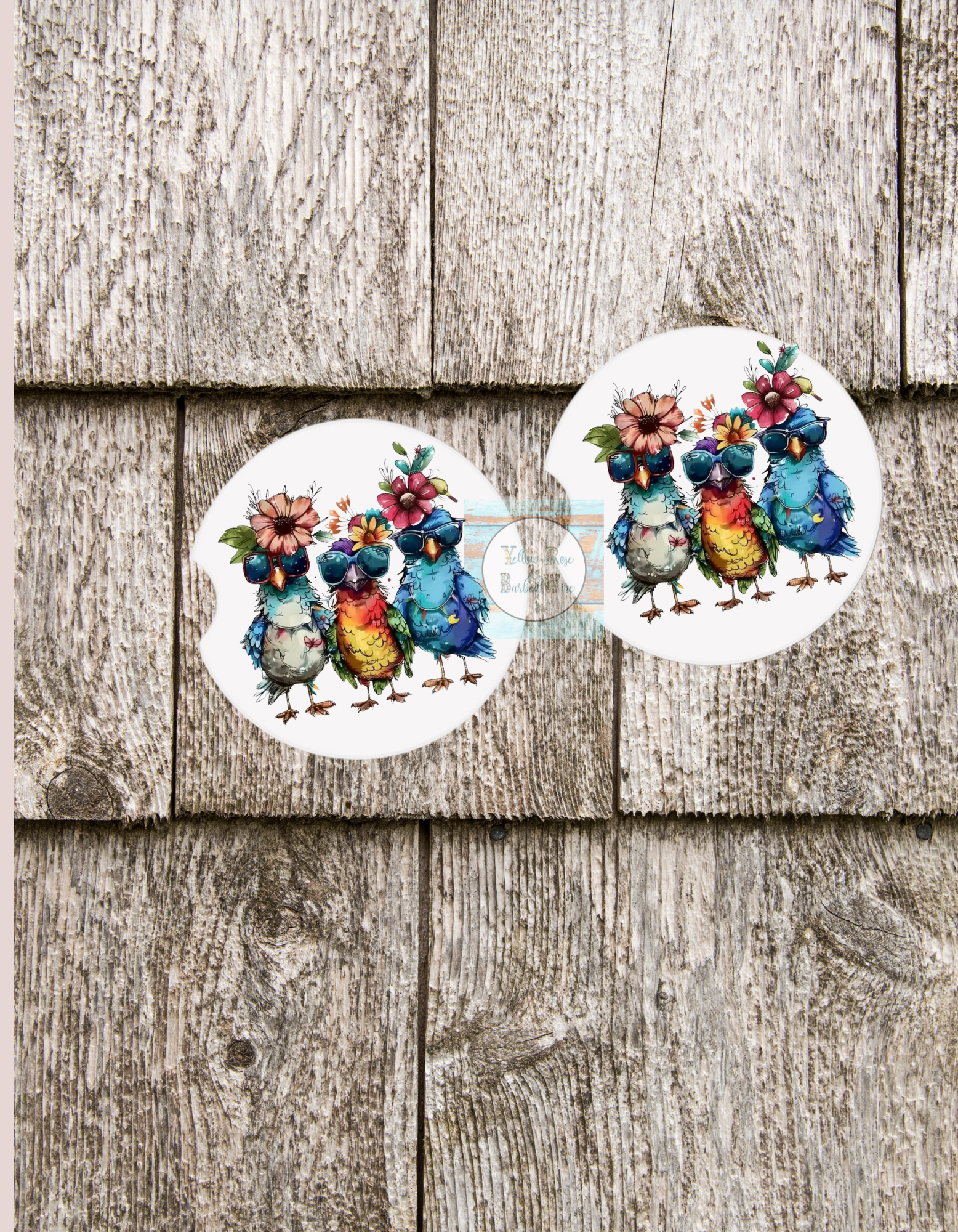 Keychains, jewelry, car coasters, misc