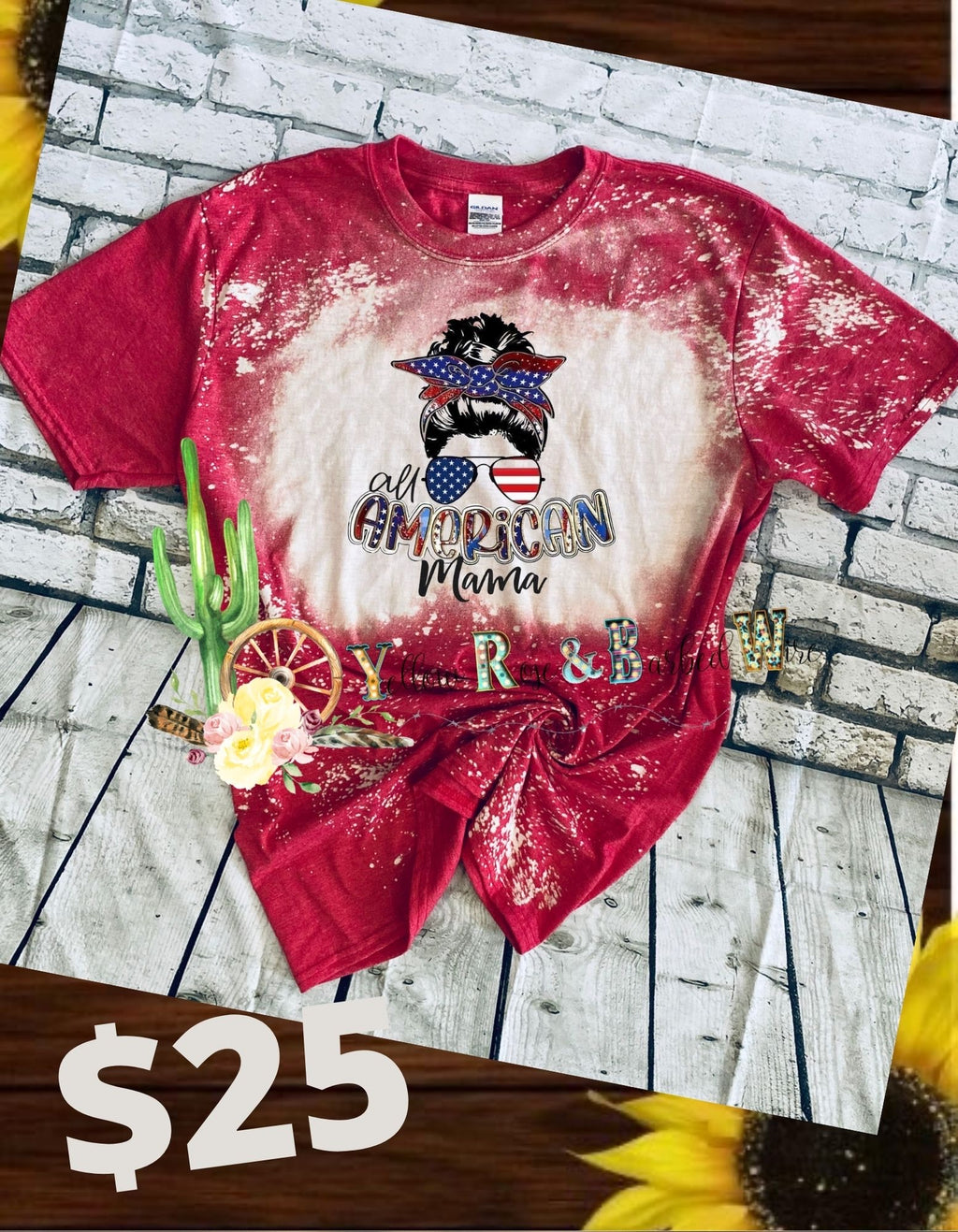 American mom bleached tee