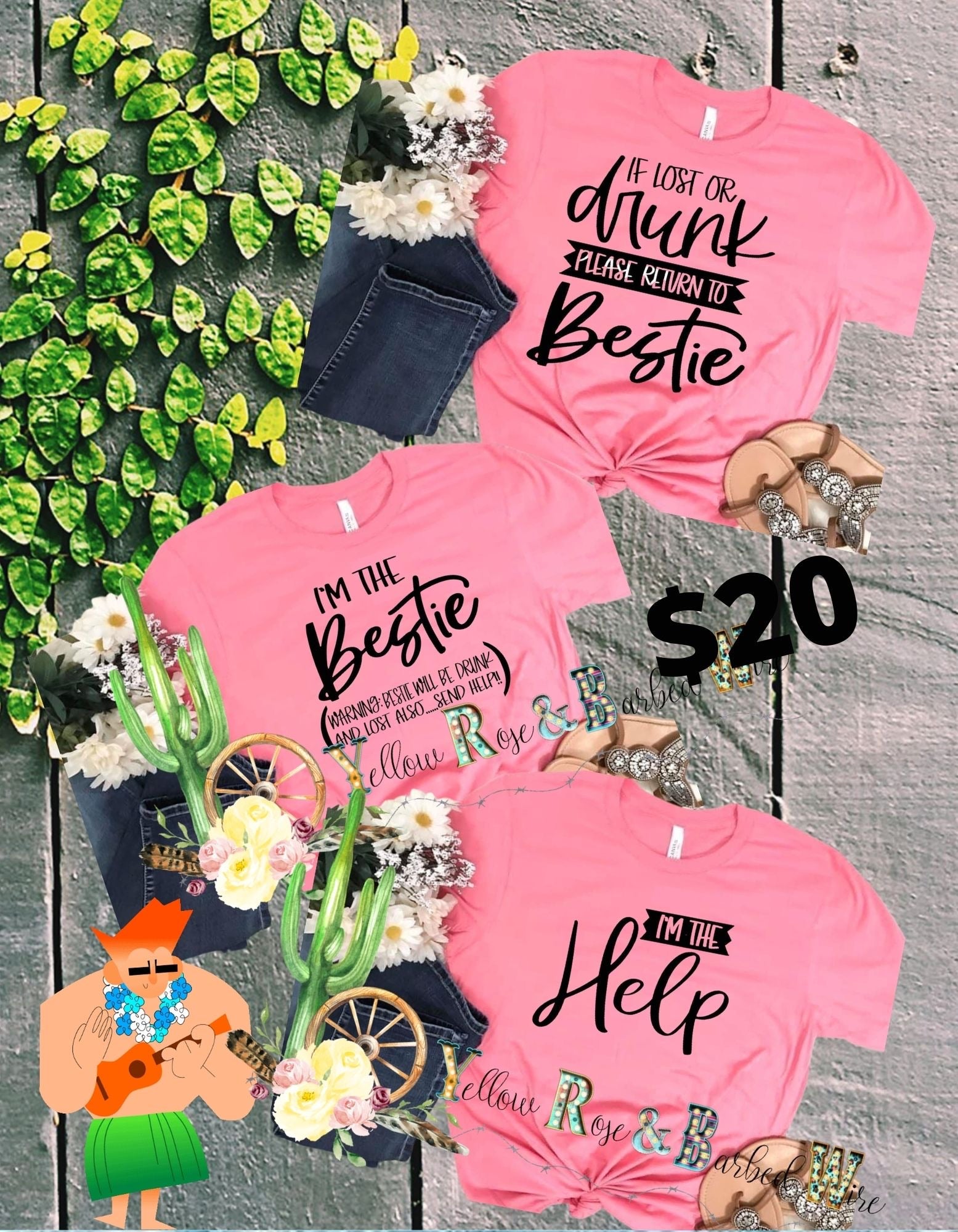 best friend tops for 3