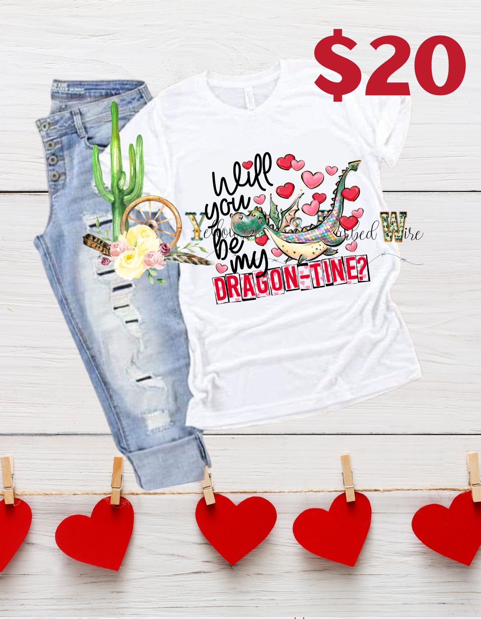 Will you be my Dragontine? Bleached tee.