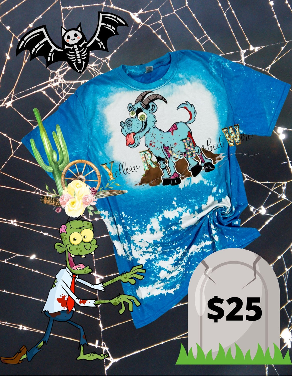 Zombie goat bleached tee