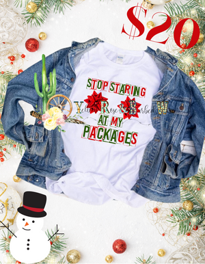 Stop Staring at my packages bleached tee