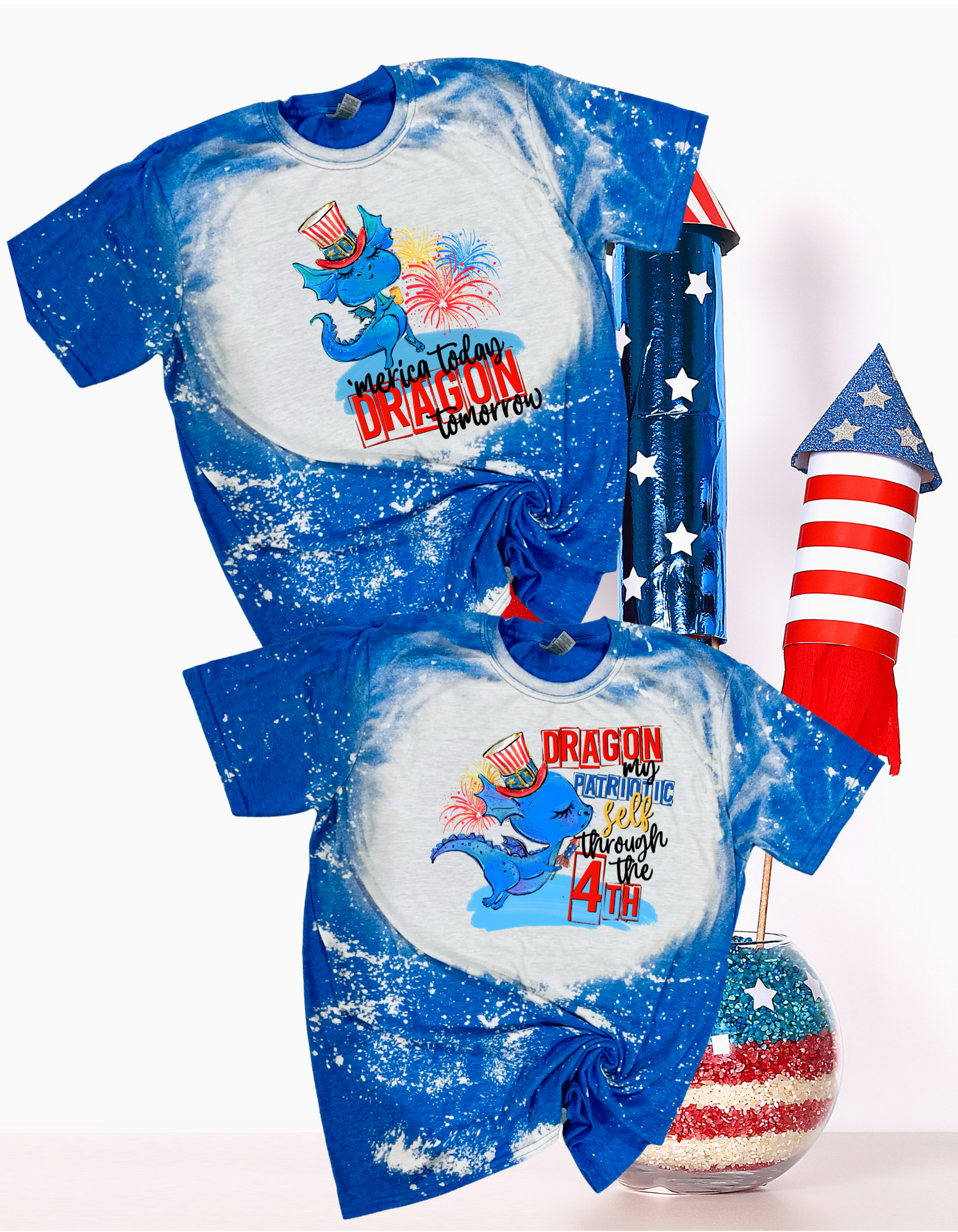 Patriotic family of dragons tees