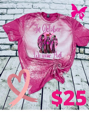 Breast cancer awareness bleached tee