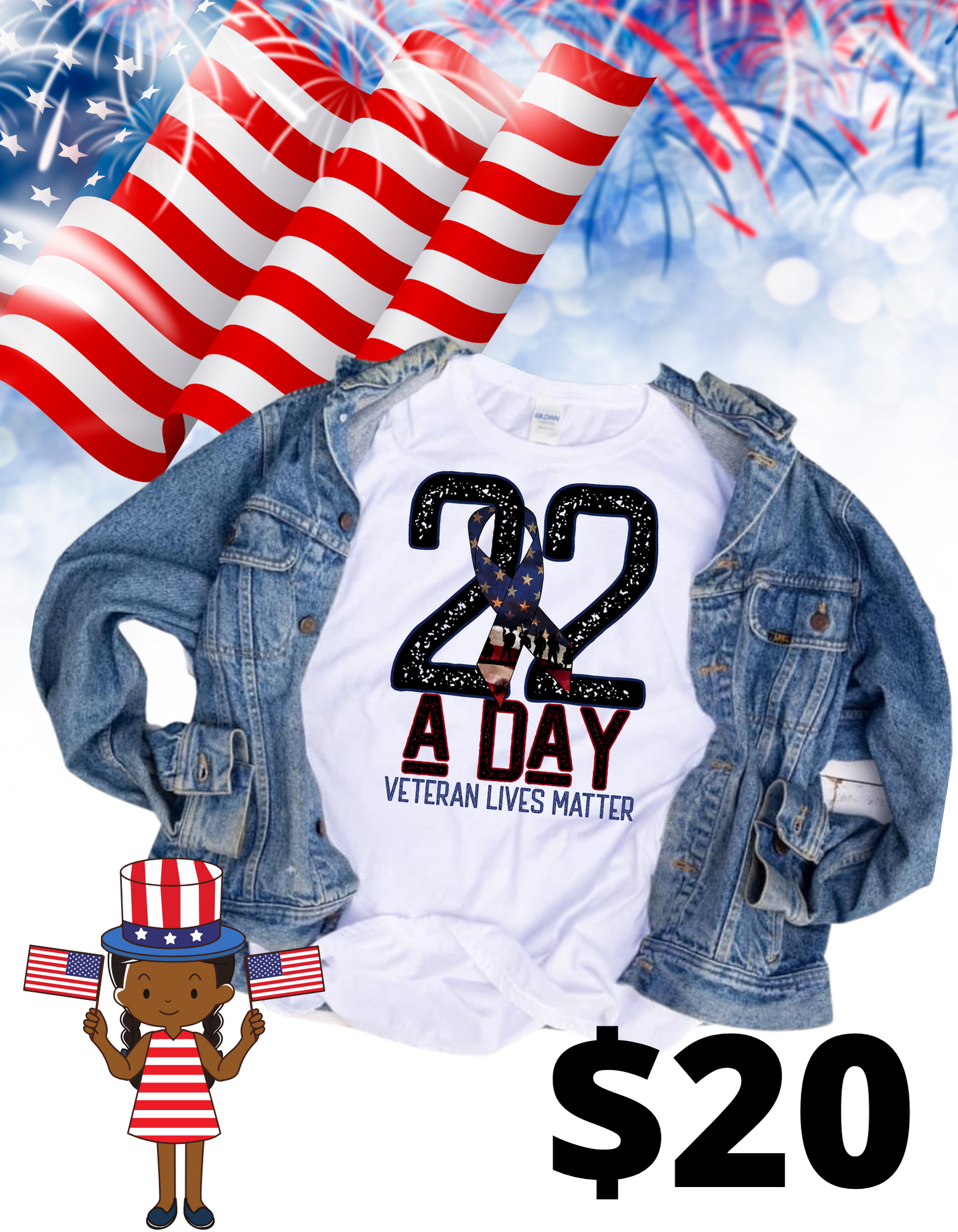 22 a day bleached tee