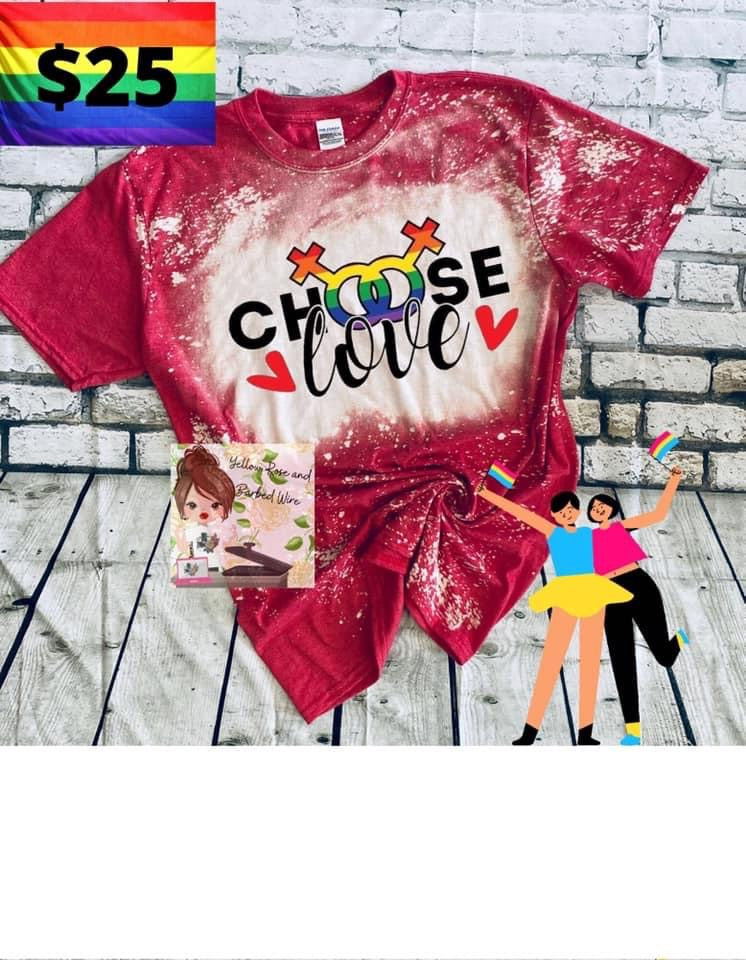 Choose Love bleached PRIDE tee