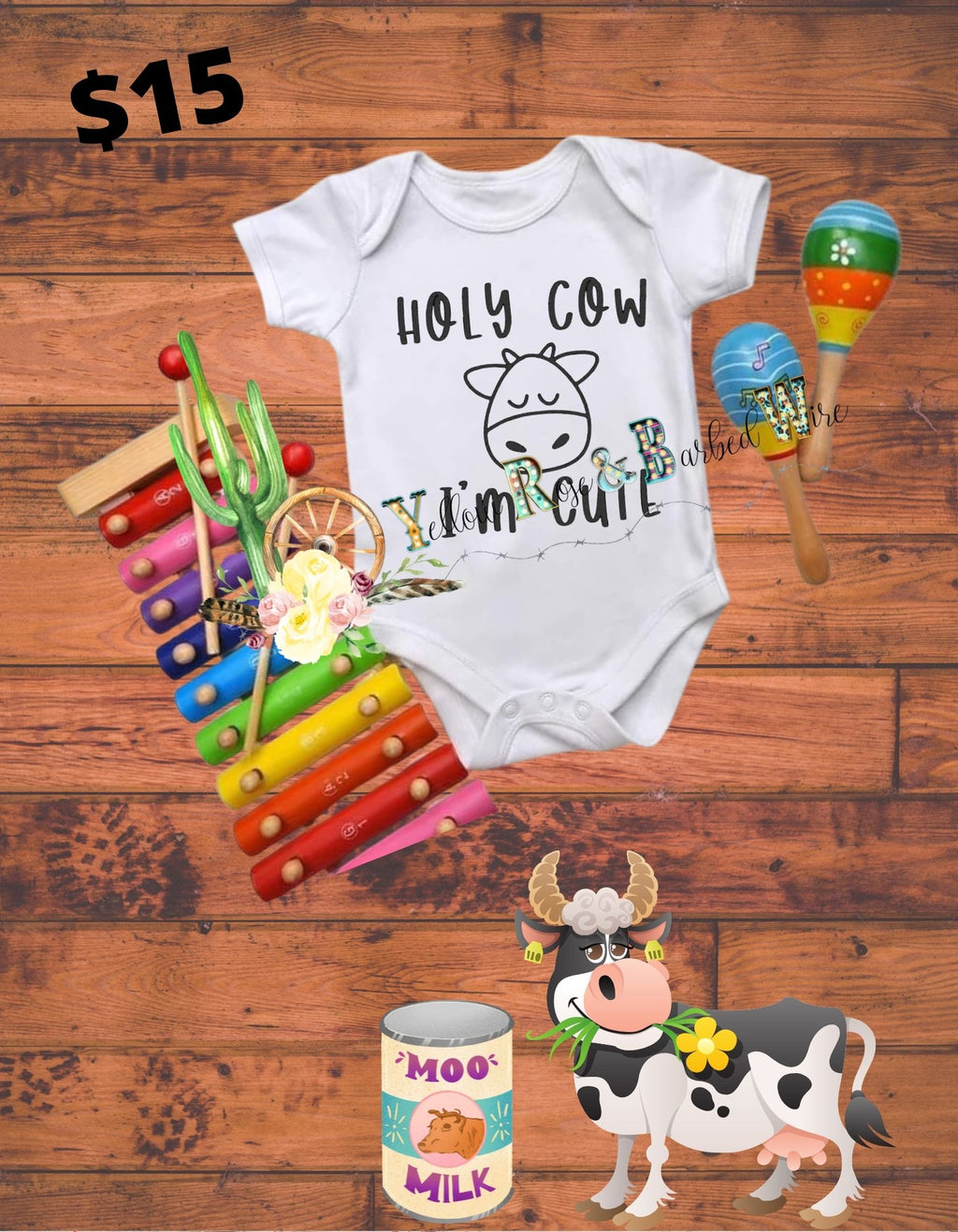 Holy cow I’m cute! Infant or toddler tee