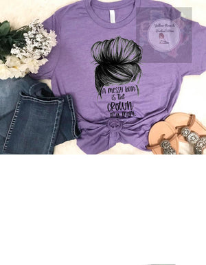 Messy bun customized tees