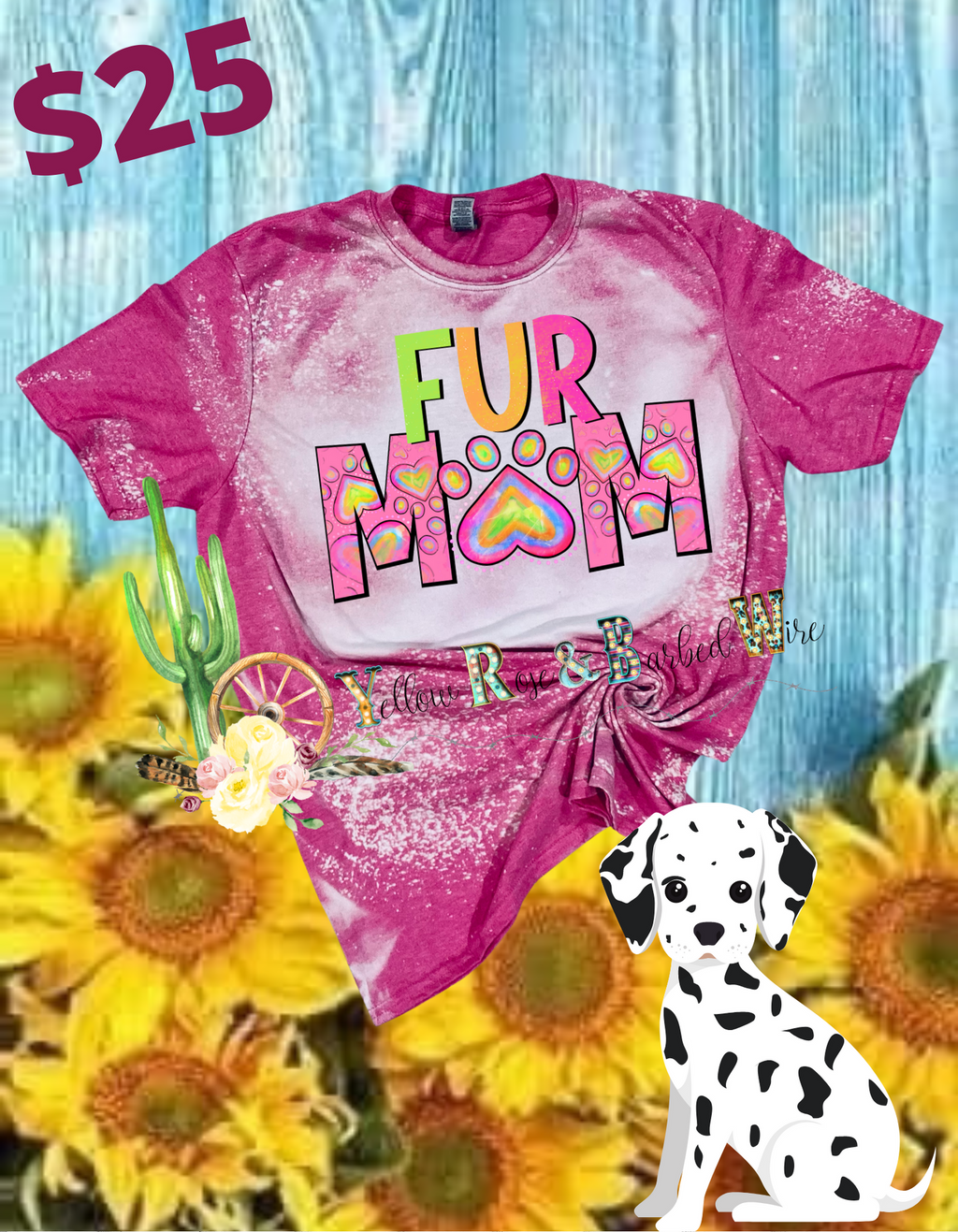 Fur mom bleached tee