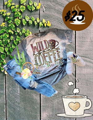 Wild about coffee bleached tee