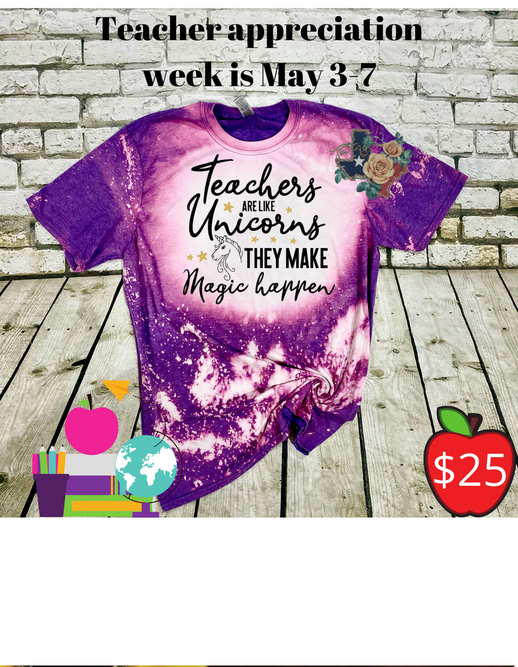 Teachers are like unicorns bleached tee