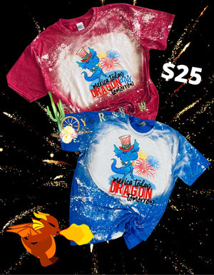 Patriotic dragon bleached tees