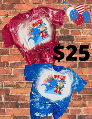 Patriotic dragon bleached tees