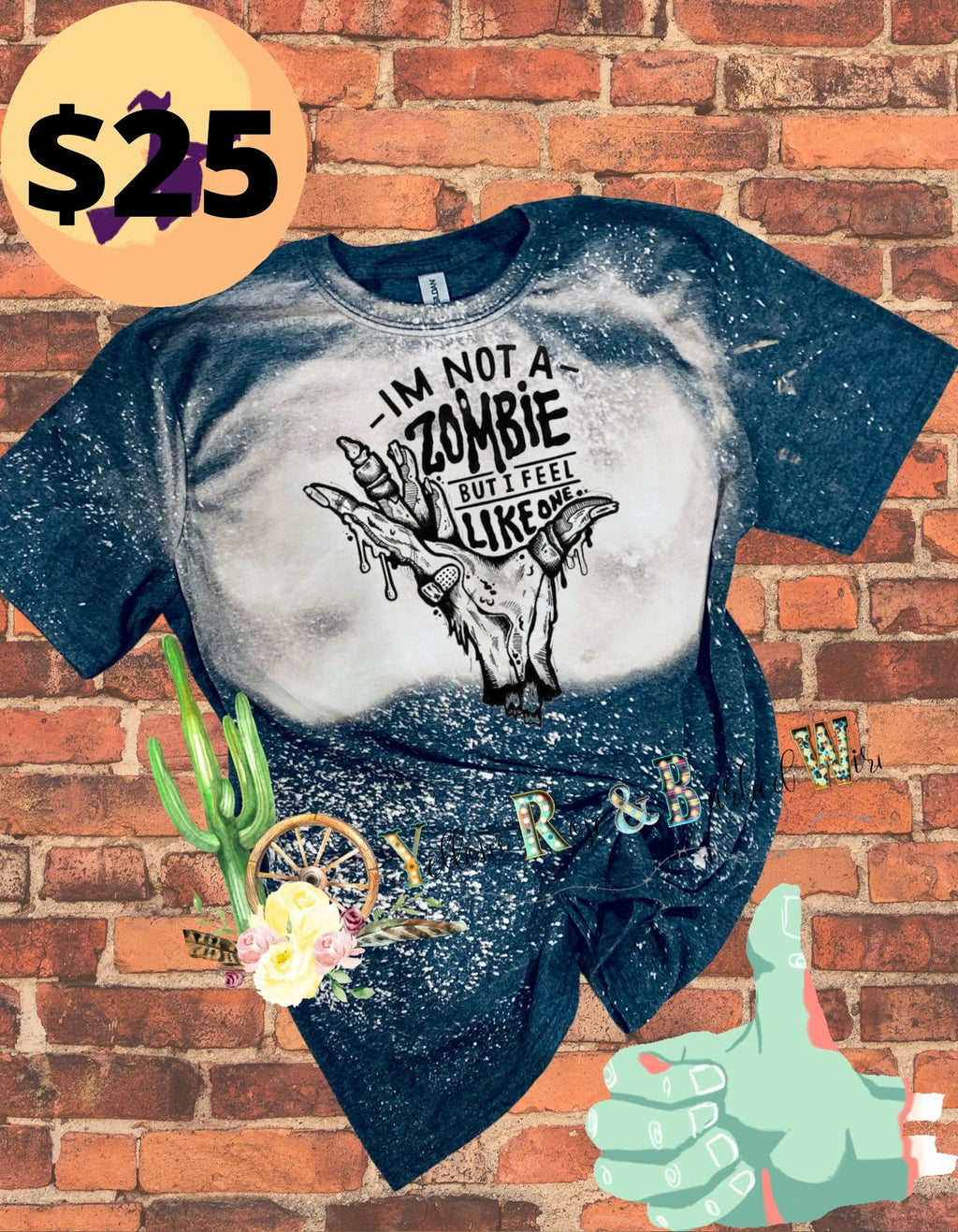 Zombie Halloween 👻 bleached tee